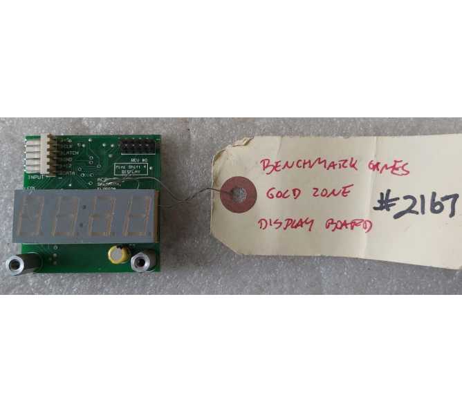 BENCHMARK GOLD ZONE Arcade Game DISPLAY Board (2167) 