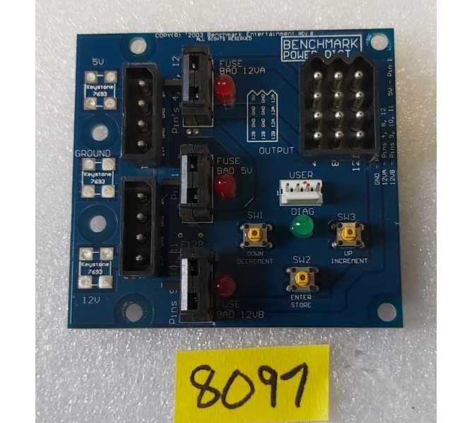 BENCHMARK SLAM-A-WINNER Redemption Game POWER DISTRIBUTION Board #8097 