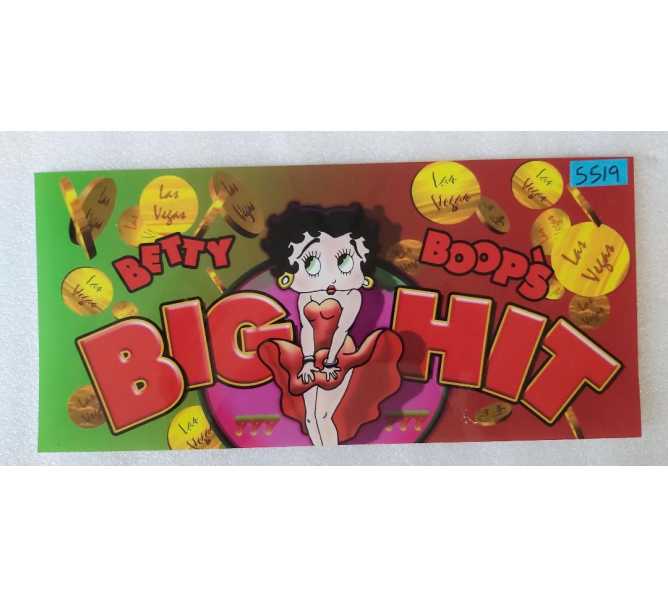 BETTY BOOP'S BIG HIT Japanese Slot Machine Game Flexible Plastic Overhead Header #5519 for sale 