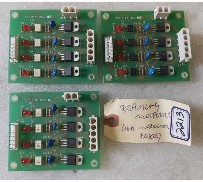 BROMLEY COLORAMA Arcade Game LIGHT CONTROLLER Boards #237-0104-002305 - Lot of 3 (2213)