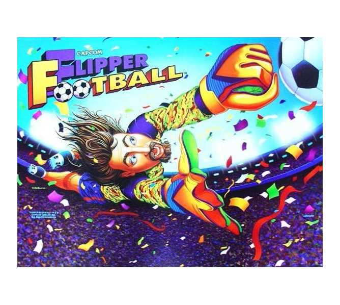 CAPCOM FLIPPER FOOTBALL Pinball Machine Translite Backbox Artwork (2498)