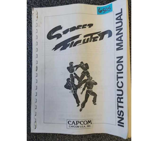 CAPCOM STREET FIGHTER Arcade Game INSTRUCTION MANUAL #6505  