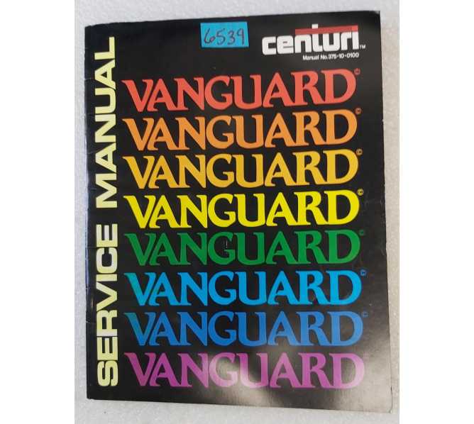CENTURI VANGUARD Arcade Machine SERVICE Manual #6539 for sale  