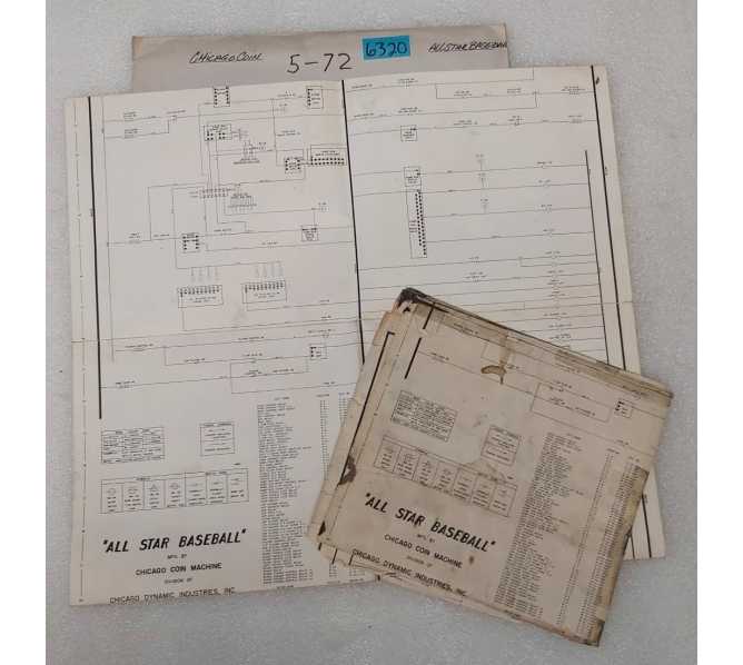 CHICAGO COIN ALLSTAR BASEBALL Arcade Game Schematic #6320 