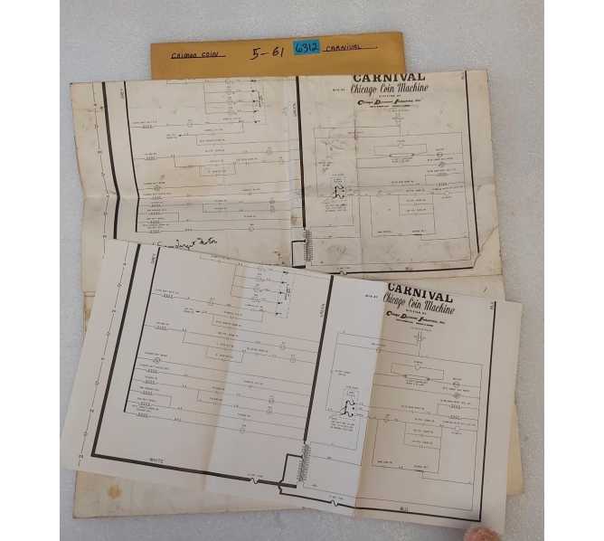 CHICAGO COIN CARNIVAL Arcade Game Schematic #6312  