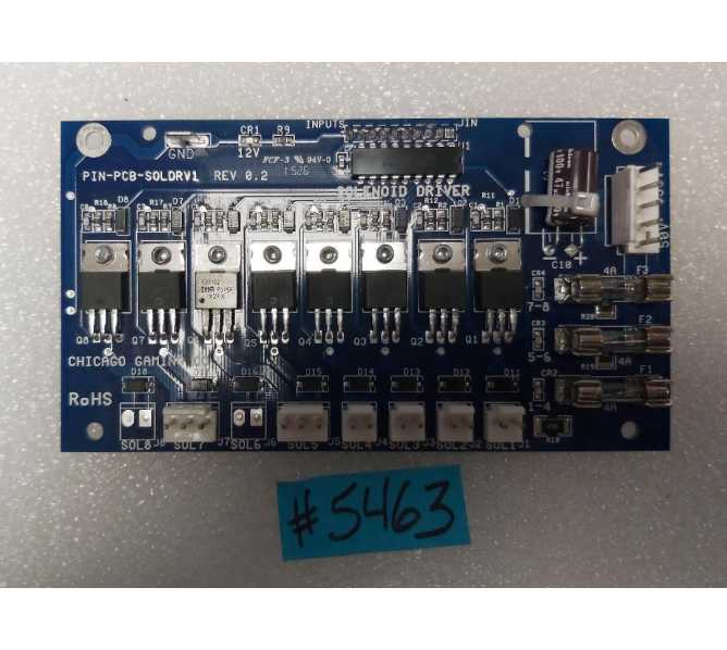 CHICAGO GAMING MEDIEVAL MADNESS REMAKE PCB Printed Circuit SOLENOID DRIVER Board #MMR-SOLDRV1 (5463)
