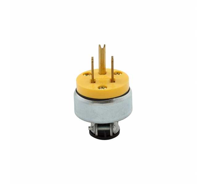 COOPER 2867-BOX PLUG 15A 125V 2P3W STRAIGHT VINYL/ARMORED YELLOW #5749  