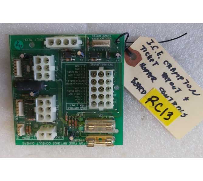 CROMPTON'S ROYAL CASINO Coin Pusher Arcade Game TICKET PAYOUT & HOPPER CONTROL Board - #138-540 (RC13) 