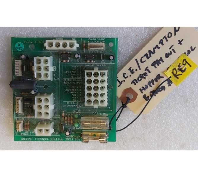 CROMPTON'S ROYAL CASINO Coin Pusher Arcade Game TICKET PAYOUT & HOPPER CONTROL Board - #138-540 (RC9)