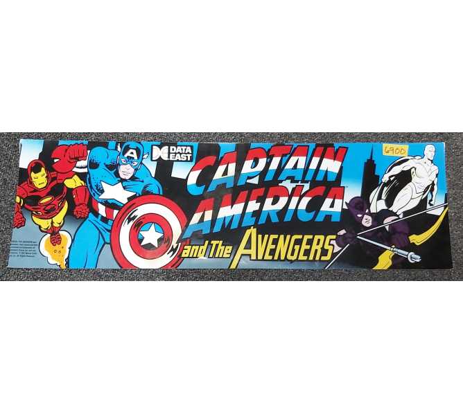 DATA EAST CAPTAIN AMERICA AND THE AVENGERS Arcade Game Overhead Header #6900 