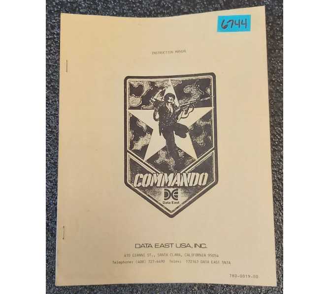 DATA EAST COMMANDER Arcade Game INSTRUCTION MANUAL #6744