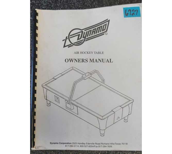 DYNAMO AIR HOCKEY Table OWNER'S MANUAL #6727