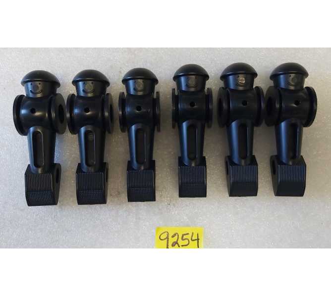DYNAMO SOCCER FOOSBALL Arcade Game BLACK REPLACEMENT MAN Lot of 6 #9254