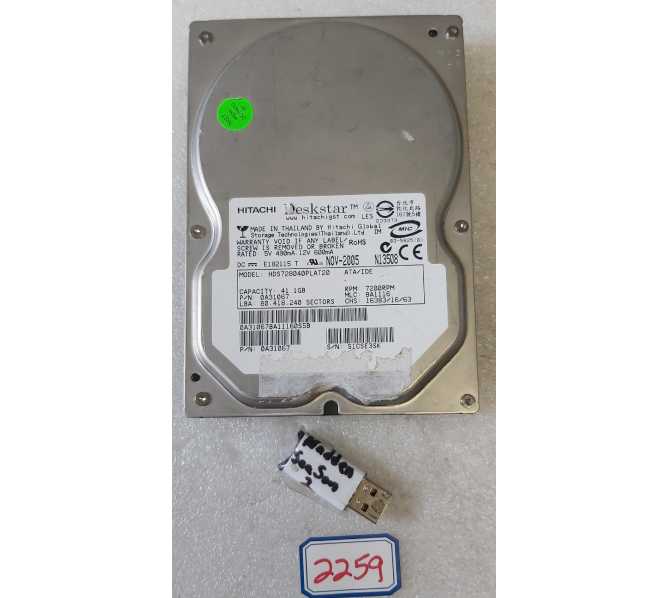 GLOBAL VR MADDEN SEASON 2 FOOTBALL Arcade Game HARD DRIVE & DONGLE (2259)