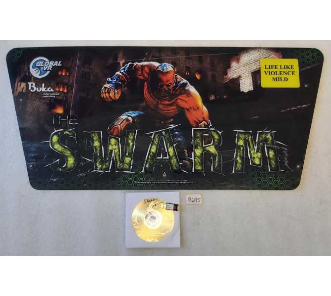 GLOBAL VR THE SWARM Arcade Game SOFTWARE, SECURITY KEY & PLEXIGLASS HEADER #9695 