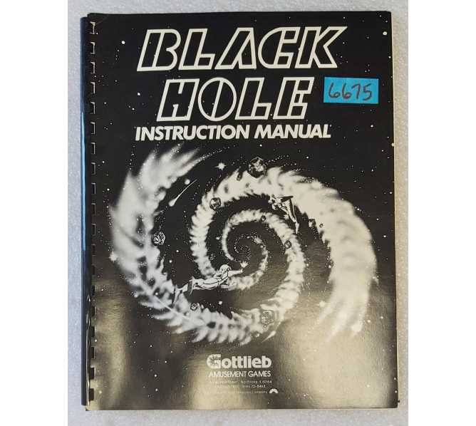 GOTTLIEB BLACK HOLE Pinball Machine INSTRUCTION MANUAL #6675 