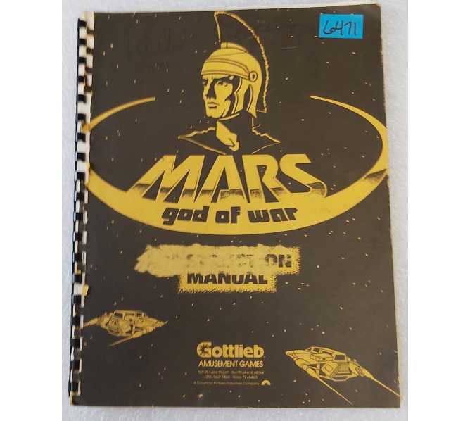 GOTTLIEB MARS GOD OF WAR Pinball Machine INSTRUCTION Manual #6471 