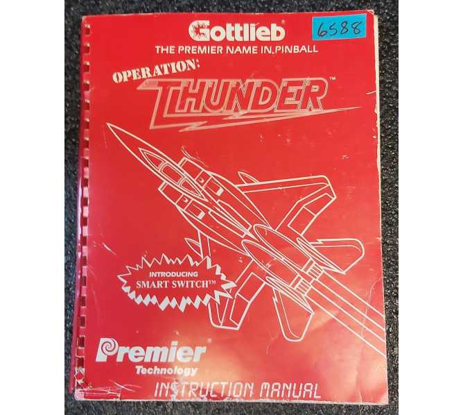 GOTTLIEB OPERATION THUNDER Pinball Game INSTRUCTION MANUAL #6588  