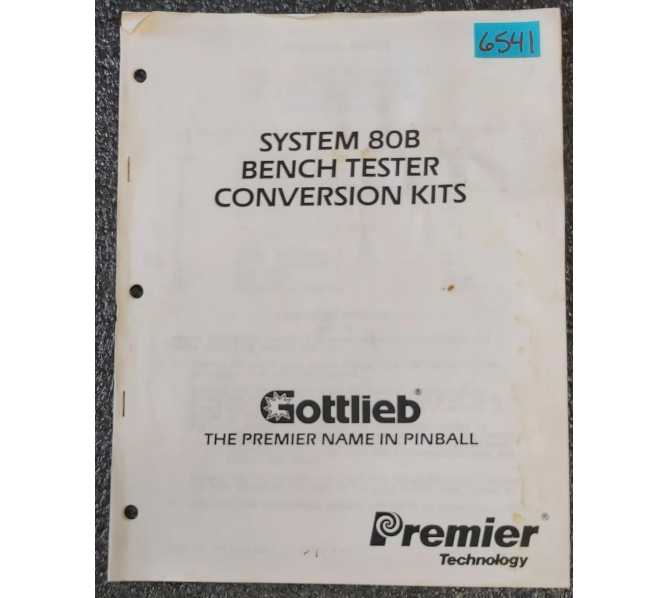 GOTTLIEB Pinball 80B BENCH TESTER CONVERSION KITS Manual #6541 for sale