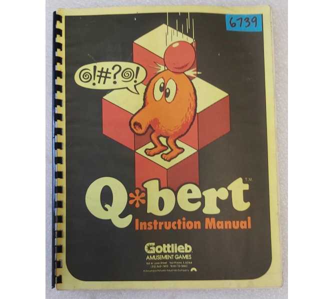 GOTTLIEB Q*BERT Arcade Game INSTRUCTION MANUAL #6739 