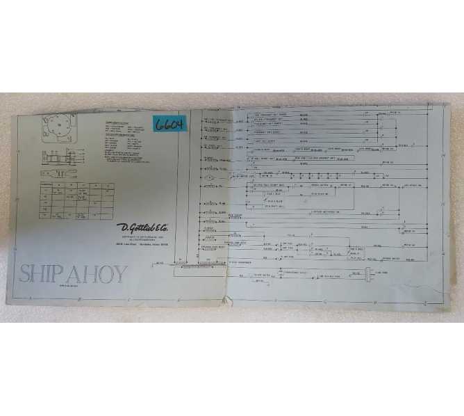 GOTTLIEB SHIP AHOY Pinball Game SCHEMATICS #6604 