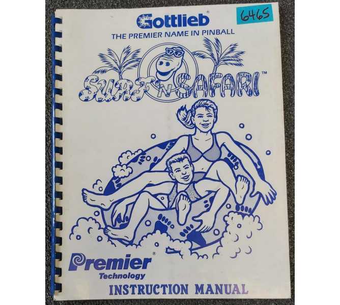 GOTTLIEB SURF'N SAFARI Pinball Machine INSTRUCTION Manual #6465 