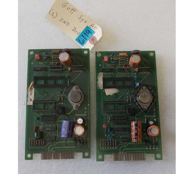 GOTTLIEB SYSTEM 80 Pinball SOUND Board Lot of 2 #6119 