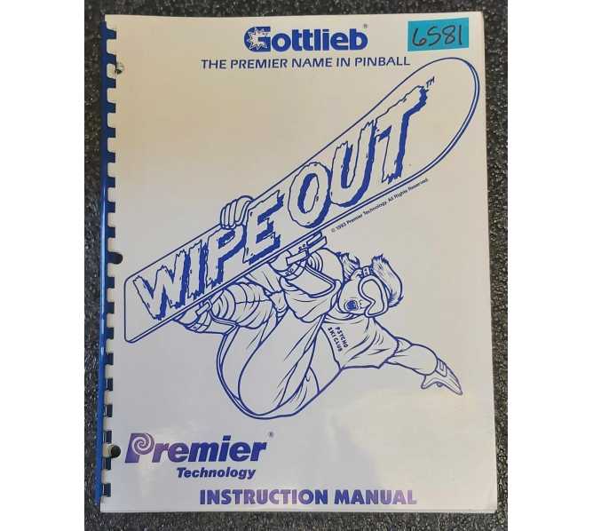 GOTTLIEB WIPE OUT Pinball Game INSTRUCTION MANUAL #6581