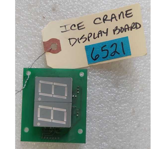ICE CRANE Redemption Arcade Game DISPLAY Board #6521 