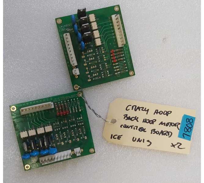 ICE CRAZY HOOP Arcade Game BACK HOOP MOTOR CONTROL Board - Lot of 2 #7808 