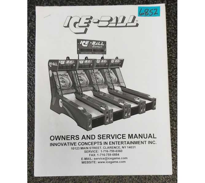 ICE ICEBALL Arcade Game OWNER'S & SERVICE Manual #6852 