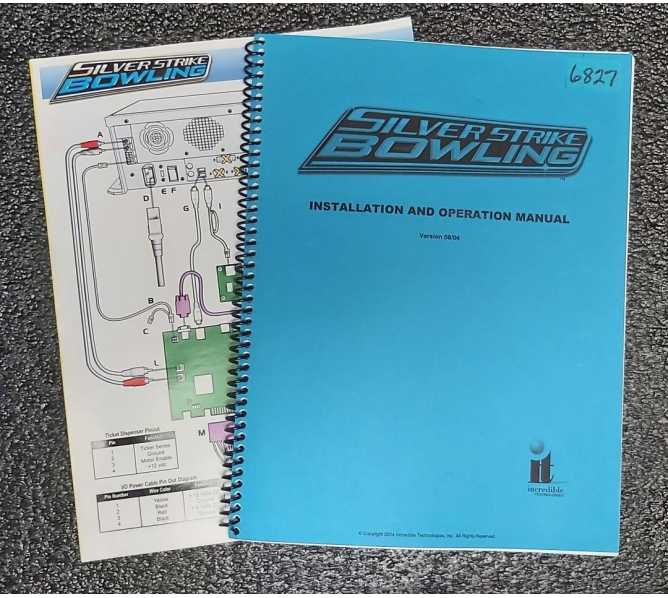 IT SILVER STRIKE BOWLING Arcade Game INSTALLATION and OPERATION Manual #6827  
