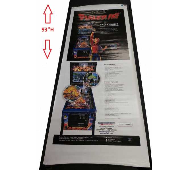JERSEY JACK DIALED IN LE Original Pinball Machine Game Promotional VINYL ADVERTISING SIGN  