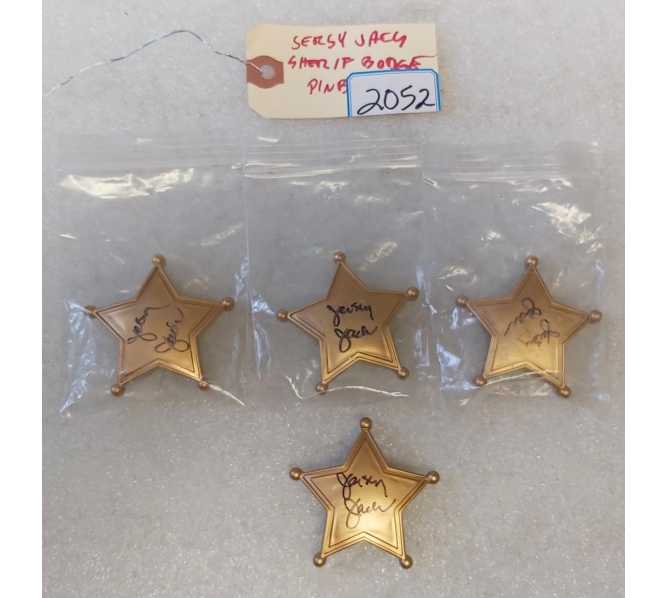JERSEY JACK TOY STORY Pinball WOODY SHERIFF BADGE MAGNETS - Signed (2052) 