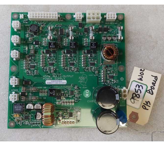 JERSEY JACK WIZARD OF OZ WOZ Pinball Machine POWER SUPPLY Board #15-0015-00 (9853)