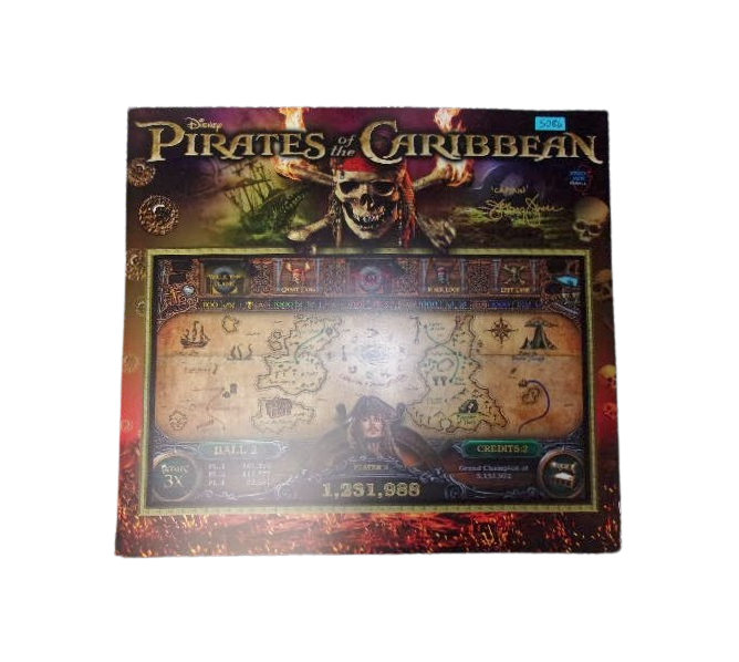 JERSEY JACK PIRATES OF THE CARIBBEAN Pinball Translite
