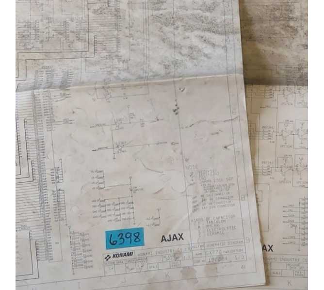 KONAMI AJAX Arcade Machine SCHEMATICS #6398 