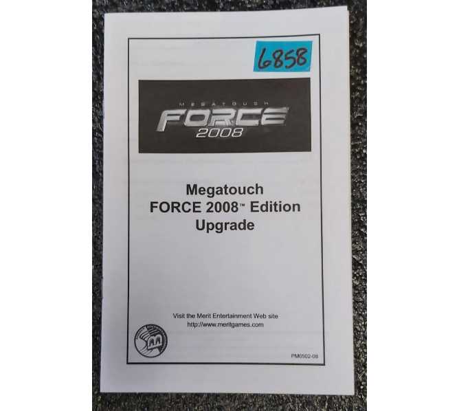 MERIT MEGATOUCH Arcade Game FORCE 2008 EDITION UPGRADE Manual #6858  