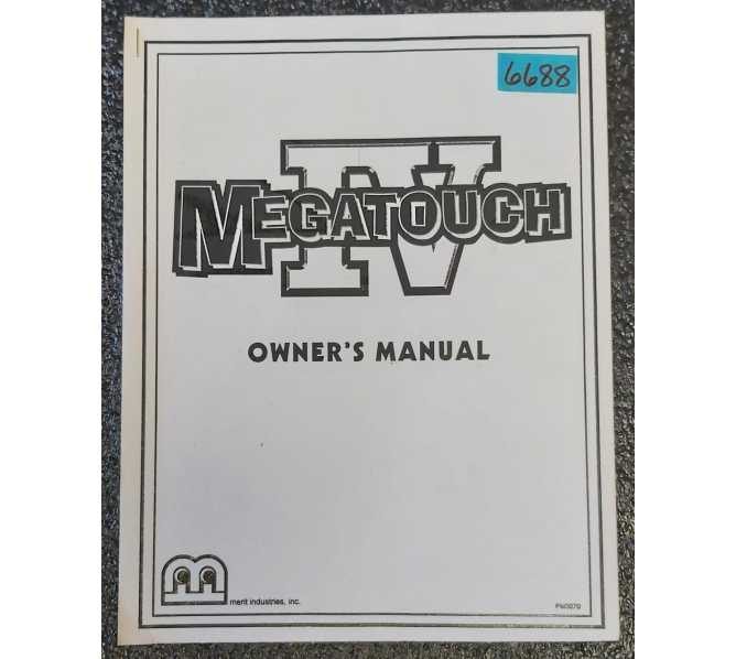 MERIT MEGATOUGH IV Arcade Game OWNER'S MANUAL #6688 