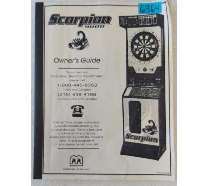 MERIT SCORPION 9000 Arcade Game Owner's Guide #6364  