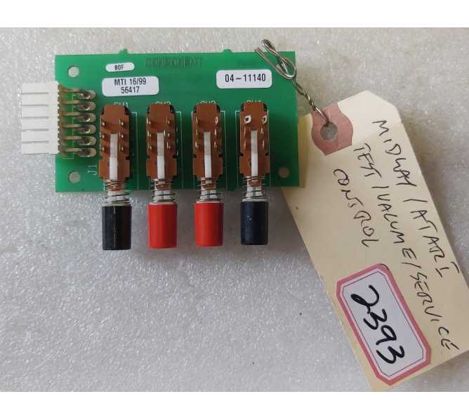 MIDWAY ATARI Arcade Game TEST, VOLUME, SERVICE CONTROL Board (2393)