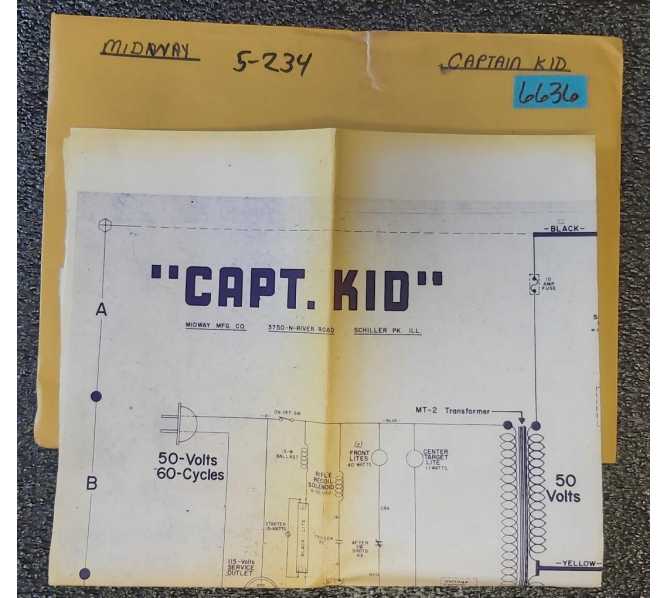 MIDWAY CAPTAIN KID Arcade Game SCHEMATICS #6636 