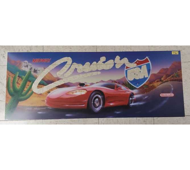 MIDWAY CRUIS'N USA Arcade Game Dual Overhead Plexiglass Header #7361  