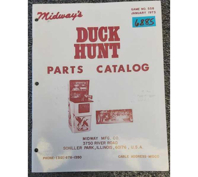 MIDWAY DUCK HUNT Arcade Game CATALOG #6885 