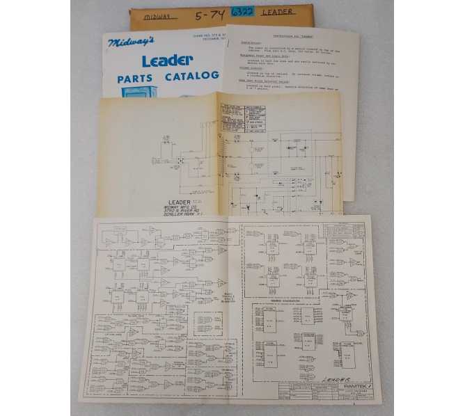 MIDWAY LEADER Arcade Game Parts Catalog, Instructions & Schematic #6322 
