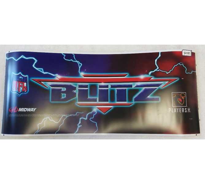 MIDWAY NFL BLITZ Arcade Game Flexible Overhead Marquee Header (2487)