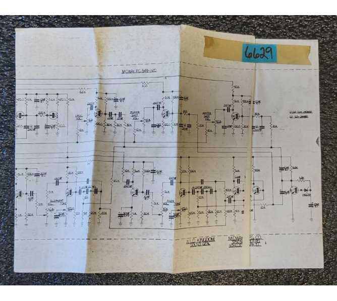 MIDWAY WILD KINGDOM Arcade Game SCHEMATICS #6629 