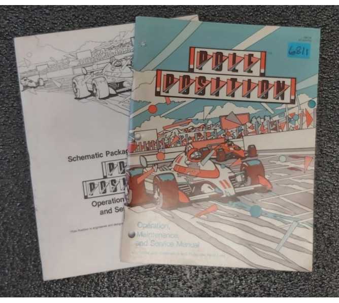 NAMCO POLE POSITION Arcade Game OPERATION, MAINTENANCE and SERVICE Manual & SCHEMATICS PACKAGE #6811  