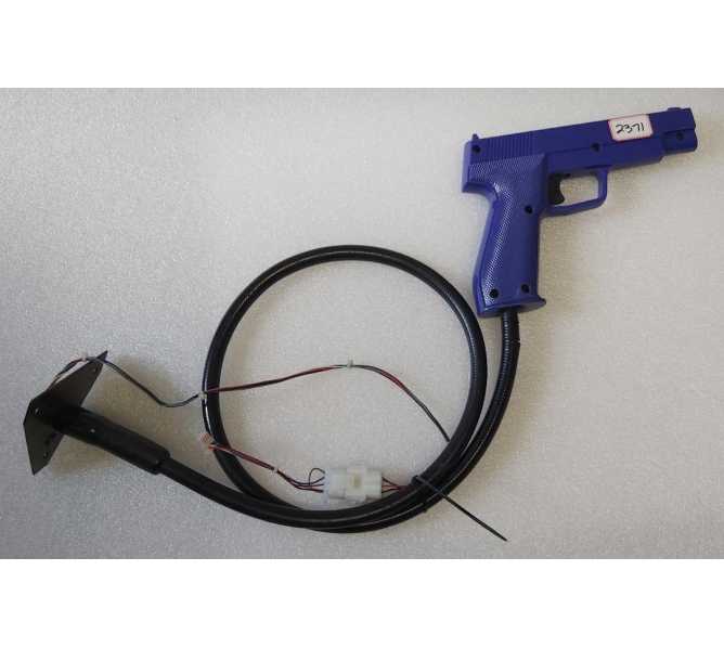 NAMCO TIME CRISIS 1, II, 3 / POINT BLANK 1 & 2 Arcade Game HAPP VERSION GUN w CABLE (2371)