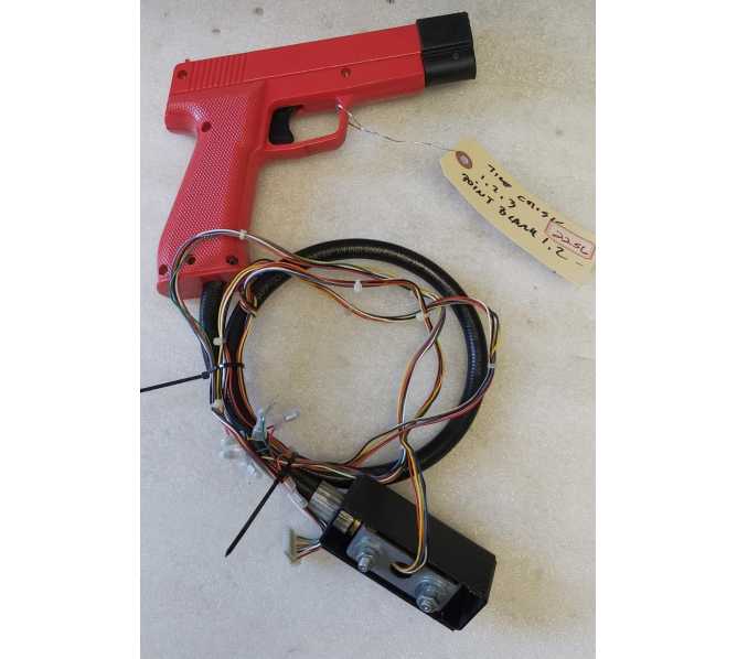 NAMCO TIME CRISIS 1, II, 3 / POINT BLANK 1 & 2 Arcade Game ORIGINAL GUN w CABLE (2256) 